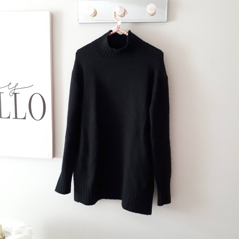 EUC Core Life black tight knit higher mock neck sweater, M - Picture 5 of 6